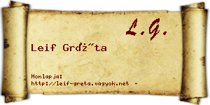 Leif Gréta névjegykártya